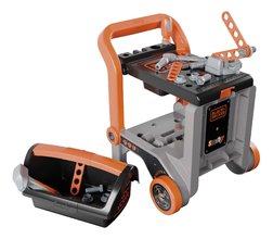 Pracovná dielňa na kolieskach multifunkčná Bricolo Devil Workmate 3v1 Black&Decker Smoby s kufríkom a náradím 19 doplnkov