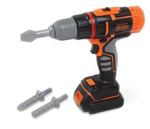 Vŕtačka elektronická Black&Decker Electrical Drill Smoby so svetlom a 2 nadstavcami