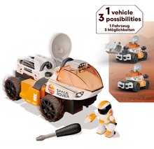 Joc de construit mașină spațială 3în1 Space Rover Discovery Set Smoby 50 de piese cu șurubelniță și figurină astronaut cu membre mobile de la 3 ani