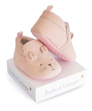 Prvé papučky pre bábätko Baby Socks Pink Doudou et Compagnie v darčekovom balení ružové od 0-6 mes DC3708