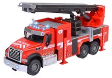 Mașină de pompieri Mack Granite Fire Truck Majorette din metal cu sunete si lumini 22 cm lugime