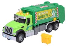 Autíčko popelářské Mack Granite Garbage Truck Majorette kovové se zvukem a světlem délka 22 cm