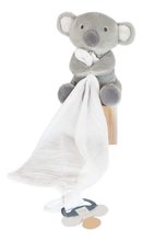 Plyšová koala so šnúrkou na cumlík Koala Dummy Holder Unicef Collection Doudou et Compagnie v darčekovom balení sivá 12 cm od 0 mes