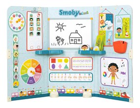 Kétoldalas iskola tanteremmel óvodásoknak School Smoby Tanár diák szerepjáték oktatójátékokkal és tevékenységekkel 38 kiegészítő