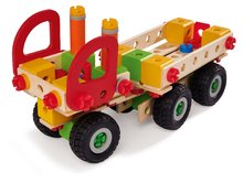 Joc de construit din lemn camion Constructor Trucks Eichhorn 4 modele 135 piese de la 5 ani EH39200