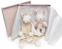 Panenky pletené zajíčci Baby Threads Cream Bunny Gift Set ThreadBear krémové z jemné měkké bavlny v dárkovém balení od 0 měs TB4080