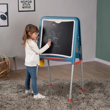 Tabuľa kovová na kriedu a magnetky Metal Board Smoby obojstranná s úložným priestorom a 80 doplnkami 105 cm vysoká SM410308