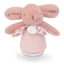 Plyšový zajačik Musical Night Light Pink Doudou et Compagnie s hudbou bielym šumom a svetlom ružový 16 cm od 0 mes