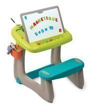 Lavica na kreslenie a magnetky Little Pupils Desk Smoby s obojstrannou tabuľou a úložným priestorom s 92 doplnkami