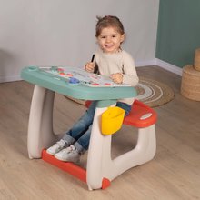 Lavica na kreslenie a magnetky Little Pupils Desk Smoby s obojstrannou tabuľou a úložným priestorom s 80 doplnkami SM420107
