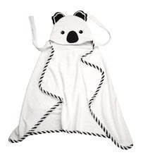 Fürdőlepedő legkisebbeknek Koala Bamboo toTs-smarTrike Black&White kapucnis 100% puha bambuszból és 