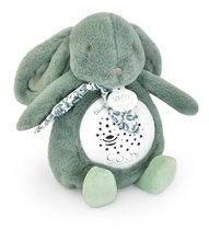 Plyšový zajačik Musical Night Light Star Projector Sage Green Doudou et Compagnie so svetlom hudbou a bielym šumom zelený 19 cm od 0 mes