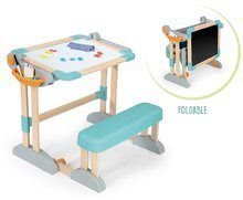 Lavica na písanie a kreslenie Modulo Space Desk Smoby magnetická/na kriedu obojstranná skladacia s 80 doplnkami