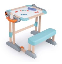 Bancă din lemn reglabilă pentru scris și desen Modulo Space Desk Smoby reglabilă cu două părți 80 acccesorii magnet/cretă SM420304