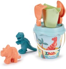 Kbelík set Dino Bucket 17 cm Écoiffier 2 bábovičky zvířátka dinosauři 6 ks od 18 měsíců