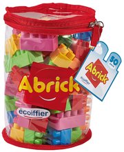 Joc de construit în geantă Bag Abrick Écoiffier cu 50 cuburi colorate de la 18 luni ECO489