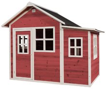 Căsuță din cedru Loft 150 Red Exit Toys mare cu acoperiș impermeabil roșie