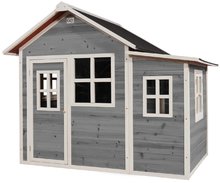 Căsuță din cedru Loft 150 Grey Exit Toys mare cu acoperiș impermeabil gri