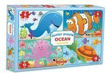 Puzzle Junior Ocean 4 Dohány Lumea marină 6-9-12-16 piese de la vârsta de 24 de luni