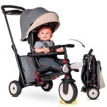 Trojkolka a kočík skladacia STR5 Melange 7v1 smarTrike šedá so sklápateľným sedadlom TouchSteering s EVA kolesami od 9 mes