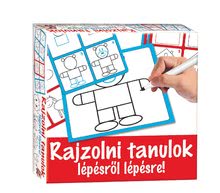 Készségfejlesztő rajztábla Rajzolj rá és töröld le! Dohány piros - Rajzolni tanulok lépésről lépésre figurákat