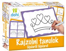 Náučná hra tabuľa Kresli a zmaž Girls Dohány Učíme sa kresliť pomocou obrázkov pre dievčatá