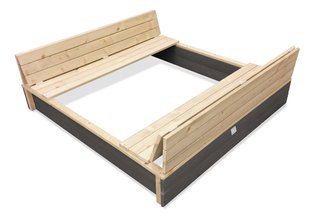 Homokozó padokkal Aksen Wooden Sandpit Exit Toys ciprus fedéllel térfogata 440 kg 136*132 cm 3 évtől ET52050206