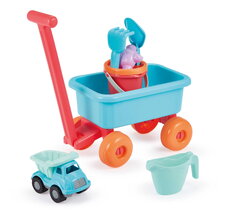 Vozík na ťahanie s vedro setom Summer Trolley Beach Écoiffier a stavebným autíčkom od 18 mes
