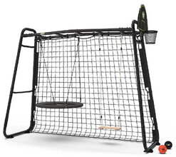 Centru de fitness multifuncțional cu plasă de forbal GetSet Monkeybar MB205 Black Exit Toys extensibil cu leagăne și coș de baschet construcție metali