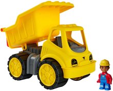 Basculanta Power Worker Dumper+Figurine BIG utilaj de lucru 33 cm cu roți de cauciuc de la 2 ani