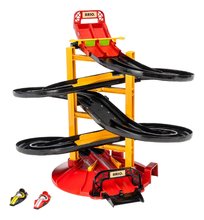 Pistă de curse cu 3 etaje Roll Racing Tower BRIO cu 2 mașinuțe și linia de sosire 19 piese pentru copii de la 3 ani BRIO5500