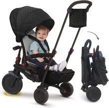 Trojkolka skladacia smarTfold 700 Black 8v1 smarTrike čierna s otočným sklápateľným sedadlom TouchSteering s EVA kolesami od 6 mes