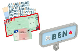 Značka s menom a vodičský preukaz Bobby Car My Own Plate BIG s osvedčením o registrácii a nálepkami od 12 mes