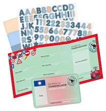 Značka s menom a vodičský preukaz Bobby Car My Own Plate BIG s osvedčením o registrácii a nálepkami od 12 mes