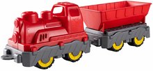 Nákladný vlak Mini Train With Wagon Power Worker BIG s vyklápěcím vozem délka 45 cm červený od 24 měsíců