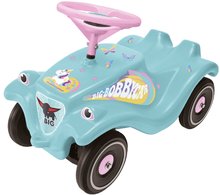 Babytaxiu mașinuță Bobby Car Classic Unicorn BIG turcoaz ecologic cu claxon și autocolante trendy de la 12 luni