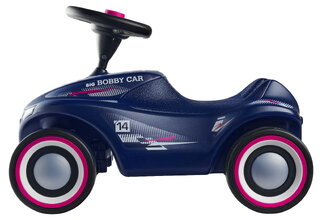 Odrážadlo auto s pretekárskym číslom Bobby Car Neo RS Blue BIG modré s klaksónom a tichými gumenými kolesami od 12 mes