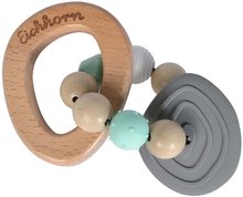 Fa csörgő Baby Pure Grasping Toy Eichhorn szilikon karikákkal 3 hó-tól EH5714