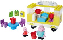 Joc de construit Peppa Pig Campervan PlayBig Bloxx Big rulotă cu echipament și 2 figurine 52 piese de la 1,5-5 ani