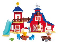 Joc de construit Dino Ranch Clubhouse PlayBig Bloxx BIG căsuță cu tobogan și 2 figurine168 piese de la 1,5-5 ani BIG57183