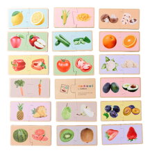 Dřevěné puzzle Ovoce a zelenina Montessori Eichhorn 34 dílků se 17 motivy od 24 měsíců