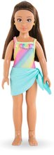 Játékbaba Luna at the Beach Set Corolle Girls hosszú barna haj 28 cm 5 kiegészítő 4 évtől