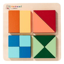 Dřevěné vkládací puzzle Barvy a tvary Montessori Shape Puzzle Eichhorn 12 kostek různých tvarů od 24 měsíců