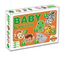 Baby puzzle animale exotice Dohány cu 6 imagini de la 24 luni