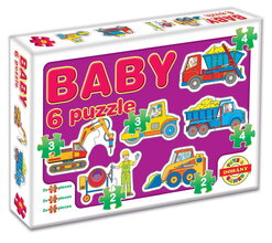 Baby puzzle stavebné stroje Dohány 6-obrázkové od 24 mes