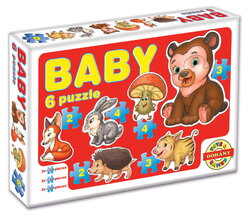 Baby puzzle zvieratká z lesa Dohány 6-obrázkové od 24 mes