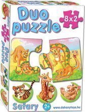 Puzzle baby Duo Safari Dohány cu 8 imagini de la 24 luni