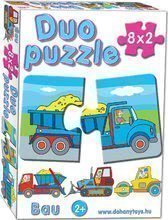 Baby puzzle Duo Pracovné autá Dohány 8x2 dieliky 8-obrázkové od 24 mes