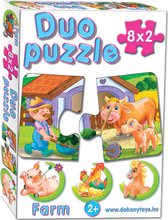Baby puzzle Duo Farma Dohány 2-obrázkové 8x2 dieliky od 24 mes