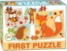 Baby First puzzle Animale de pădure Dohány cu 4 imagini de la 24 luni